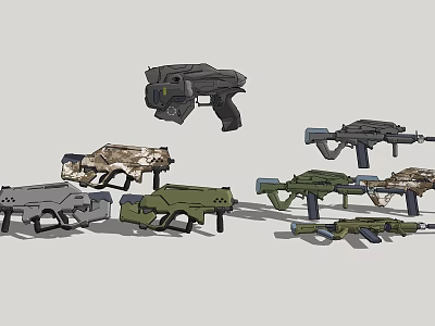 Modern Guns 3d model