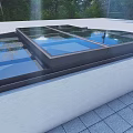 Luxury Detached Villa With Glass Roof Pool And Surrounding Palm Trees Under Blue Sky