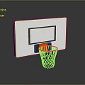 Modern White Basketball Backboard With Red Hoop And White Net Design