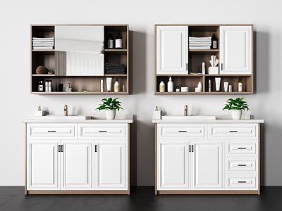 Nordic Bathroom Cabinet Combination model