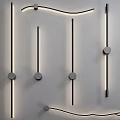 Modern Minimalist Wall Lamps With Black Gold White Metal Linear Design And Round Base