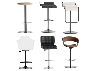 Modern Middle Style Bar Stool 3d model