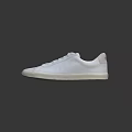 White Casual Sneakers With Classic Lace Up Design And Clean Minimalist Look
