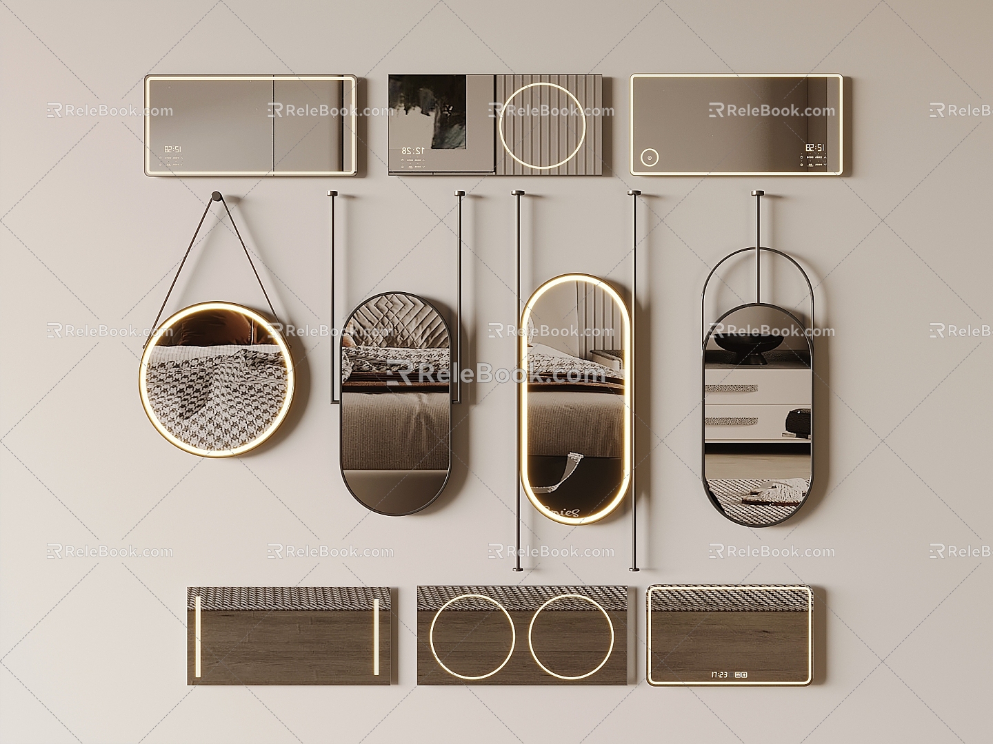 Smart Mirror Makeup Mirror Bathroom Bathroom Mirror Dressing Mirror Wall Hanging Decorative Mirror 3d model