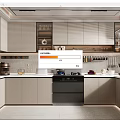 Modern Kitchen Interior Design With Cabinets Stove Sleek Countertop And Appliances