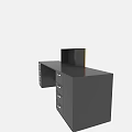Modern Sleek Black Reception Desk With Functional Drawers For Office Space