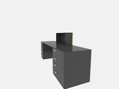 Modern Sleek Black Reception Desk With Functional Drawers For Office Space 3d model