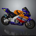 Repsol Honda Racing Motorcycle With Blue Orange Livery And Number 46