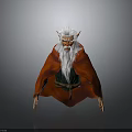 Fantasy Creature Character With White Hair Long Beard And Red Cloak
