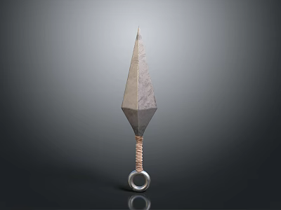 Sharp Metal Weapon With Pointed Blade Ringed Base And Wrapped Handle Design 3d model