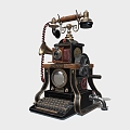 Steampunk Phone Old Phone Antique Phone 3d model