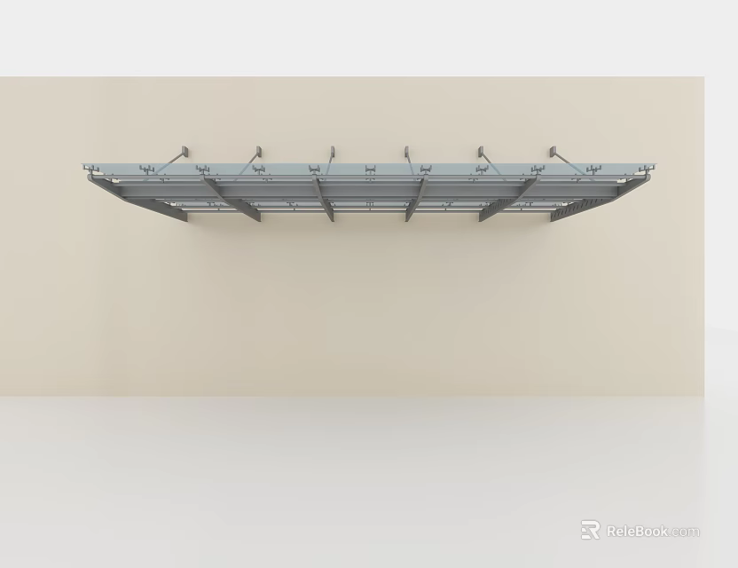 Wall Mounted Metal Hanging Rack With Multiple Hooks For Home Organization 3d model