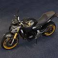 Black And Yellow Sporty Motorcycle With Modern Design And Yellow Wheels