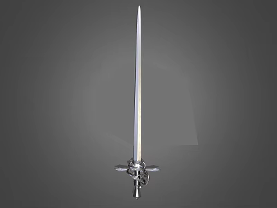 Silver Decorative Sword Inspired Fashion Accessory For Clothing Design 3d model