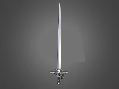 Silver Decorative Sword Inspired Fashion Accessory For Clothing Design 3d model