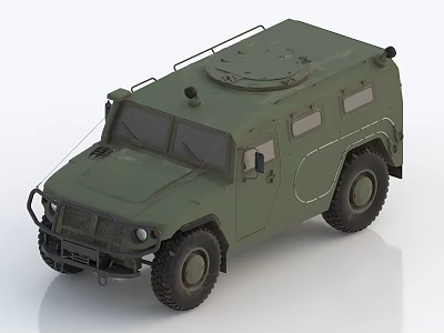 Military Green Armored Utility Vehicle With Tactical Design And Heavy Duty Tires 3d model