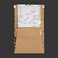 Brown Kraft Paper Bag With White Label For Household Storage And Daily Use