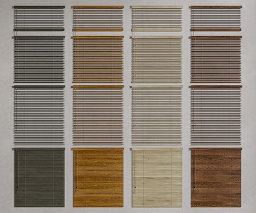 Modern venetian blinds wood venetian blinds 3d model