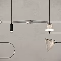 Modern Contemporary Chandelier With Metal Structure And Unique Fabric Shades For Interior Decoration