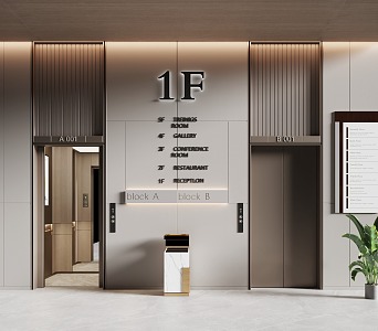 Elevator hall 3d model