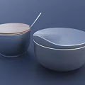 Two Modern Metal Cups With Wooden Lid And Spoon Stylish Design For Home Use