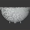 Silver Metal Kitchen Colander With Perforated Holes And Modern Bowl Design