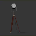 Stable Modern Floor Lamp With Red Tripod Base Metal Head And Transparent Shield