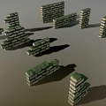 Moss Covered Stone Wall Blocks With Textured Surfaces And Stacked Segments 3d model