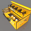 Tianjin Food Group Tian Shi Dream Workshop Yellow Exhibition Booth Design With Staircase