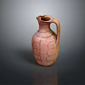 Ancient Terracotta Pitcher Sculpture With Detailed Hand Carved Decorative Patterns