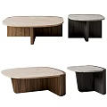 Modern Coffee Table Design With Wooden Frame And Marble Top 3d model
