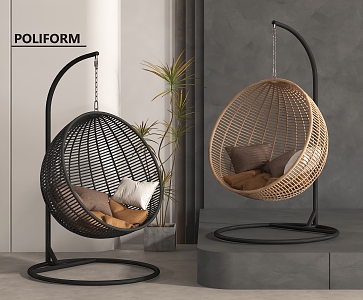 Hanging Chair Swing Chair Silent Wind Hanging Chair Lazy Hanging Chair Floor Lamp Potted Hanging Chair 3d model