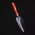 Professional Garden Hand Tool With Red Wooden Handle And Black Metal Blade