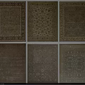Various Square Rugs With Intricate Patterns And Warm Tones For Home Decor 3d model