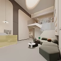 Modern Beauty Hair Salon Interior With Stylish Sofas Staircase And Ambient Lighting
