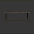 Sturdy Industrial Storage Shelf with Wooden Top and Metal Frame on Wheels