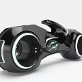 Sleek Futuristic Motorcycle With Black Body Illuminated Rims And Cyberpunk Rider