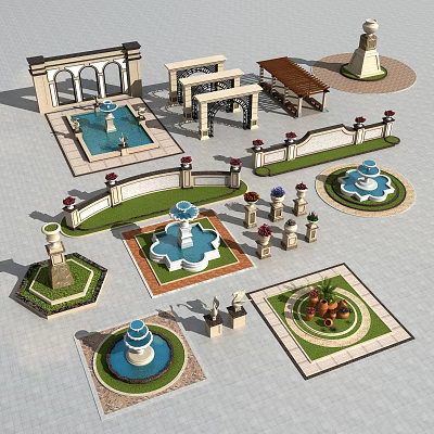 European landscape sketch 3d model