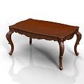 Elegant Wooden Dining Table With Carved Legs And Brown Surface Design 3d model
