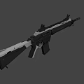 Modern Tactical Rifle With Black And White Design Long Barrel And Tactical Stock