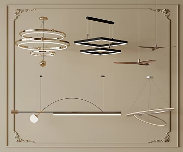 Modern Metal Chandelier Living Room Chandelier Dining Room Chandelier Modern Light Combination Decorative Chandelier Cream Wind Chandelier 3d model