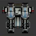 Futuristic Sci Fi Tank With Dual Cannons Blue Lights And Antenna Design