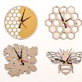 Modern Clock Wooden Hive Bee Decoration Clock Beauty Chen Decoration Cartoon 3d model