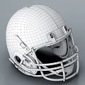 White Football Helmet Featuring Black Stripe And Cartoon Grinning Face Design