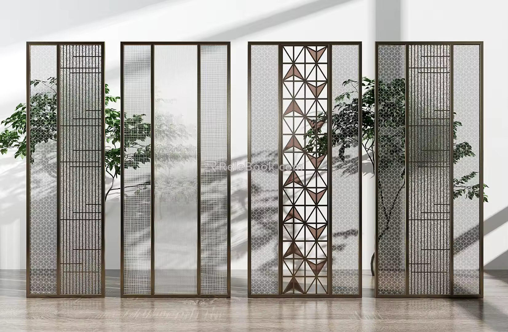 Modern partition screen partition combination 3d model