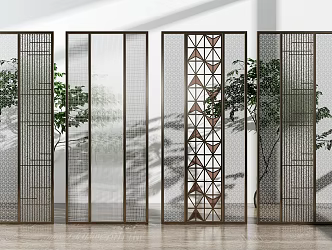 Modern partition screen partition combination 3d model