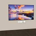 Wall Mounted TV Displaying Stunning Sunset Ocean View With High Definition 3d model