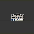 Two Story Single Family House With Green Lawn Gray Roof White Railings And Solar Panels