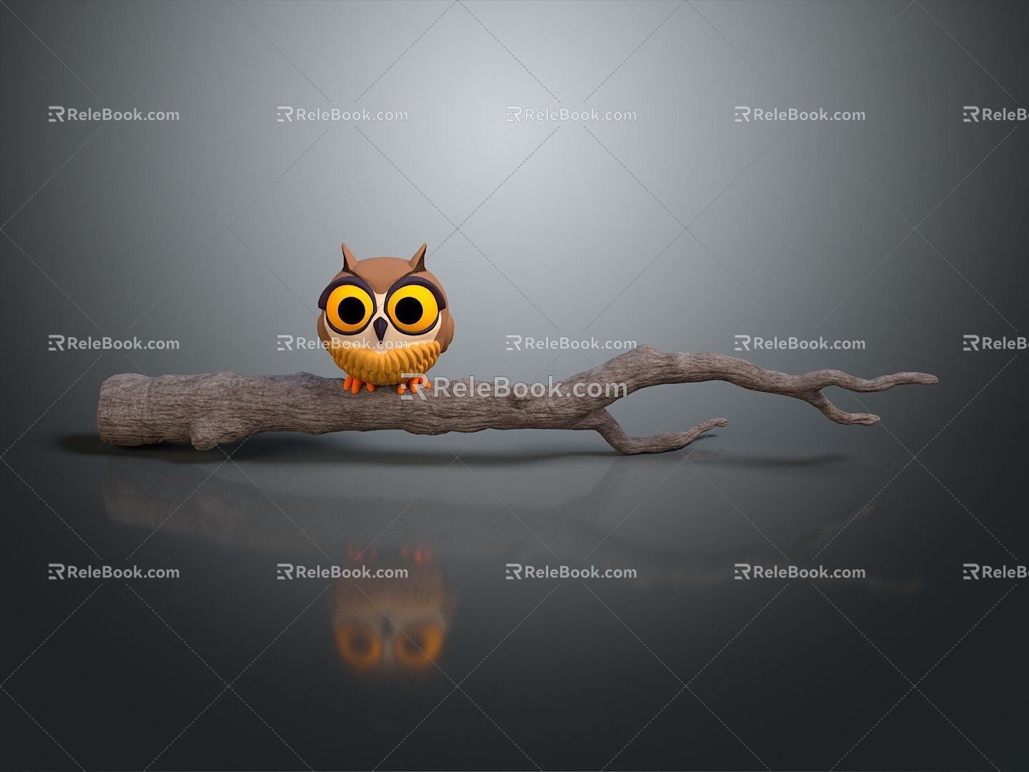 Modern owl grimace owl long-eared owl Wulin owl 3d model