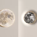 Minimalist Moon Design Wall Lamp With Round Shape And Soft Lighting Effect 3d model